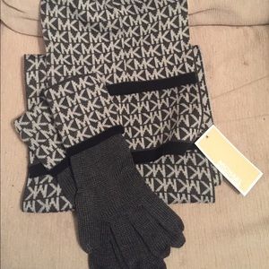 Michael Kors Winter Scarf, Hat and Glove Set